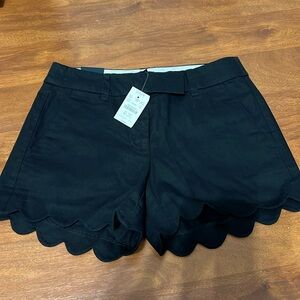 J Crew 4” Black Shorts Scalloped size 00